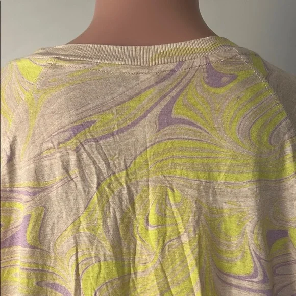 Fabletics Womens Yellow Purple Samara Raglan Cropped Shirt Size 1X - Picture 8 of 10